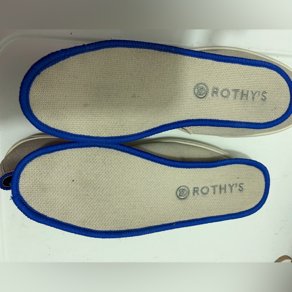 Rothy's light gray Slip-On Loafers with Blue Accent - Picture 8 of 9